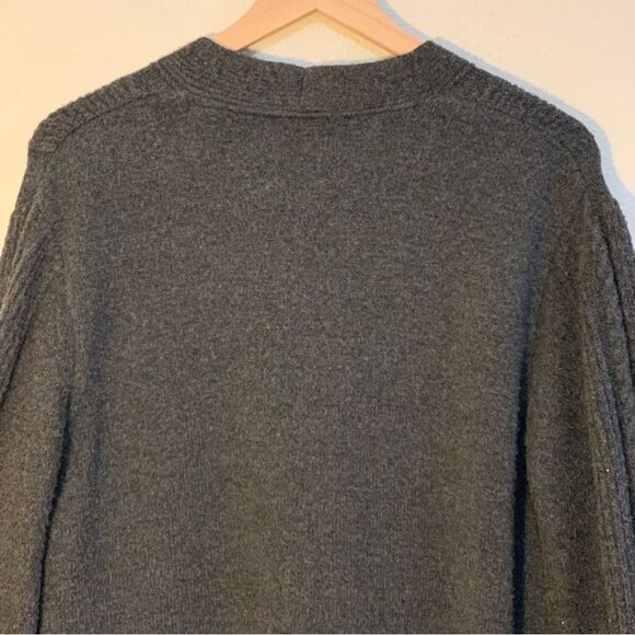 Simply Vera Sky Captain Coatigan Cardigan Gray Black Faux Fur Women’s M. - Picture 6 of 15